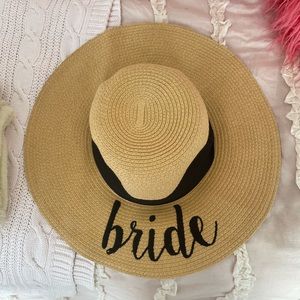 Embroidered bride sun hat